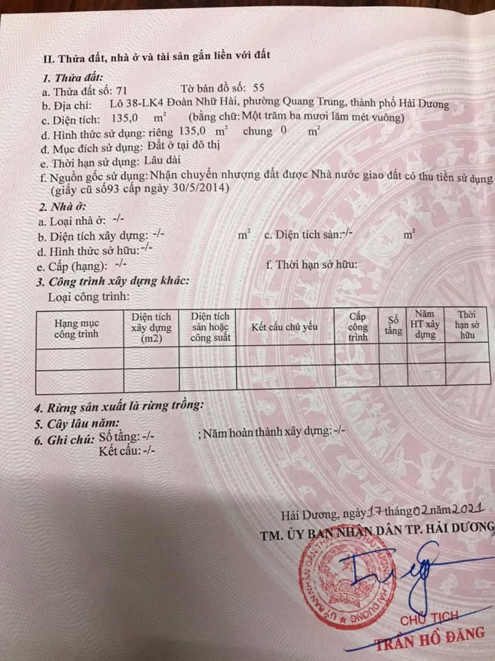 Đất biệt thự Đoàn Nhữ Hài, Hải Dương - 135m² - Sổ hồng chính chủ