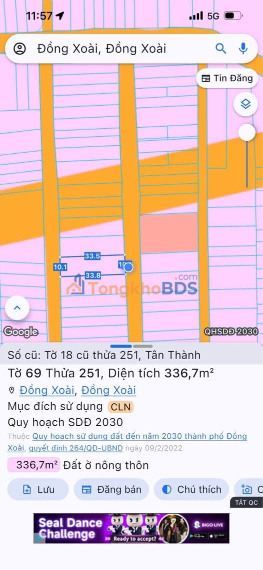 Đất Nền 2 Mặt Tiền Đồng Xoài 660m² - Sẵn Sàng Xây Trọ/Nhà Thái