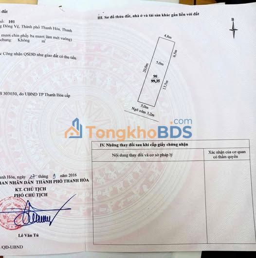 Bán Đất Tặng Nhà 1.5 Tầng 100m² Full Thổ Cư, Gần Quang Trung, TP Thanh Hóa