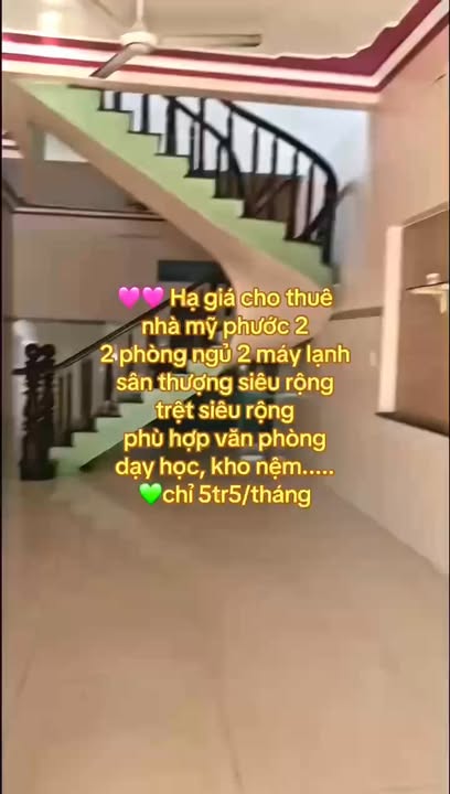 Cho thuê nhà Mỹ Phước 2, Bình Dương - 2PN, Sân thượng rộng 5.5 triệu/tháng