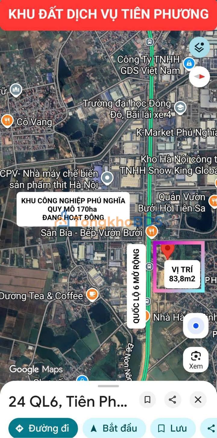 Đất Dịch Vụ Tiên Phương, Chương Mỹ 83.8m² - Sổ Đỏ Chính Chủ, Sẵn Sàng Đầu Tư