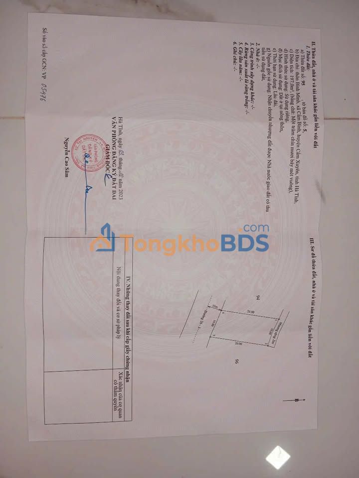 Bán Đất Kinh Doanh Mặt Tiền 200m² Đường 26/3 Hà Tĩnh - Giá 1.9 Tỷ