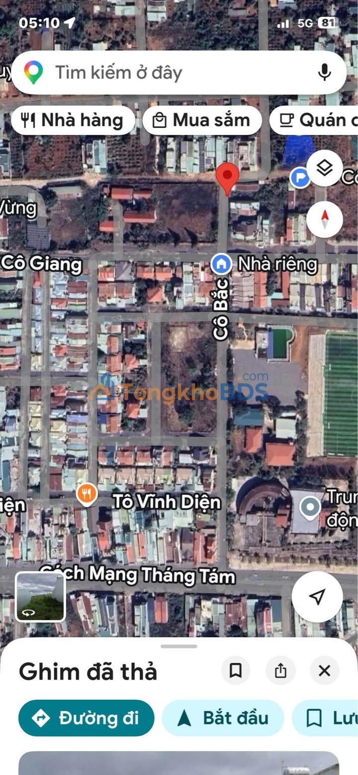 Bán Đất 119.5m² Đường Cô Bắc, Pleiku - Sổ Đỏ Thổ Cư, Giá 2.1 Tỷ