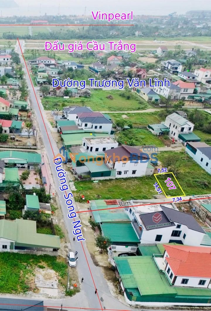 Đất Nền 107m² Lối 2 Song Ngư, Cửa Lò - Giá 1.5 Tỷ, Bề Ngang Cực Rộng