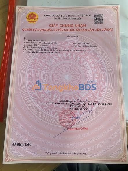 Bán Đất Cam Lâm 240m² Full Thổ - Gần Chợ Cam Phước Đông, Giá 680 Triệu