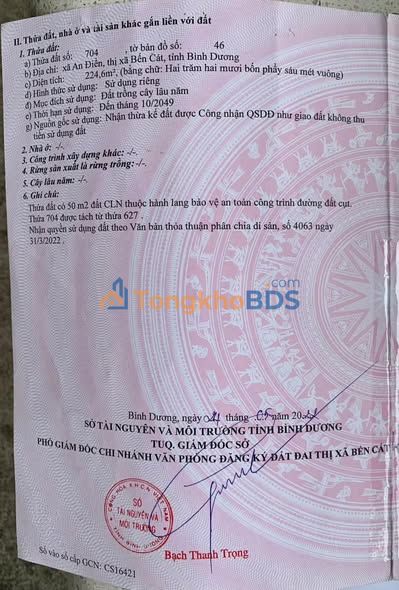 Đất An Điền Bến Cát 224m² 1 tỷ - Sổ đỏ chính chủ