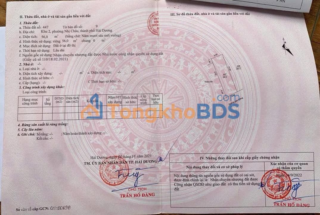 Đất nền 56m² Nhị Châu, Hải Dương - Ngõ ô tô, giá 1.5 tỷ