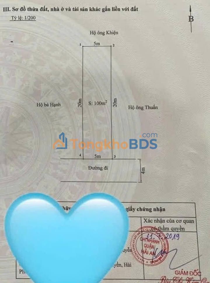 Bán Đất Mặt Đường Đằng Hải, Hải An - 100m², Hướng Nam, Giá 3.6 Tỷ