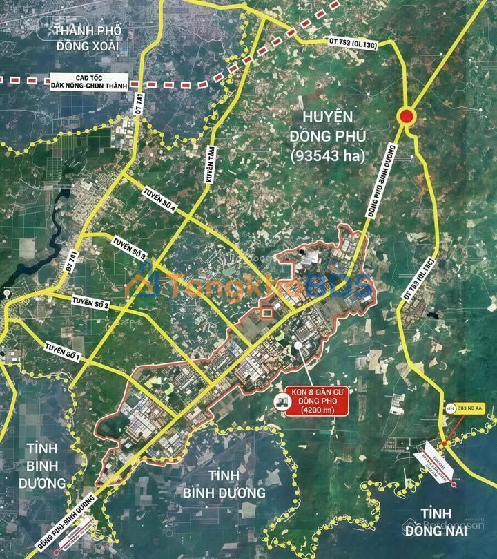 Đất nền Tuyến Xuyên Tâm, Đồng Phú - 135m² Thổ cư 100%, Giá 5xx Triệu