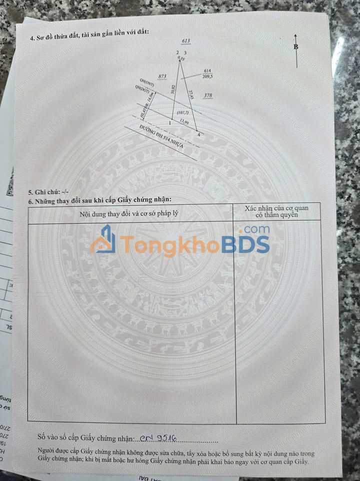 Bán Đất Mặt Tiền Đường ĐH, Tân Uyên, Bình Dương - 210m² Giá 1.05 Tỷ