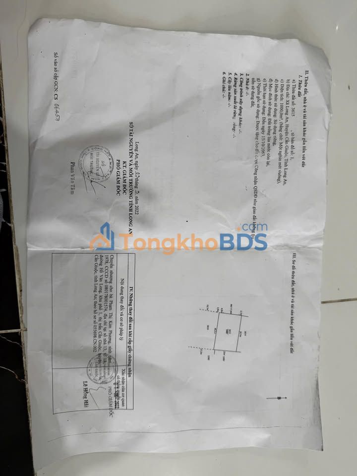 Đất Vườn 1000m² Xã Long An, Cần Giuộc - Sổ Hồng Sẵn Sàng