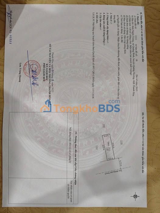 Bán đất 120m² Quốc lộ 1A, Quảng Xương, Thanh Hóa - Giá 1.25 tỷ