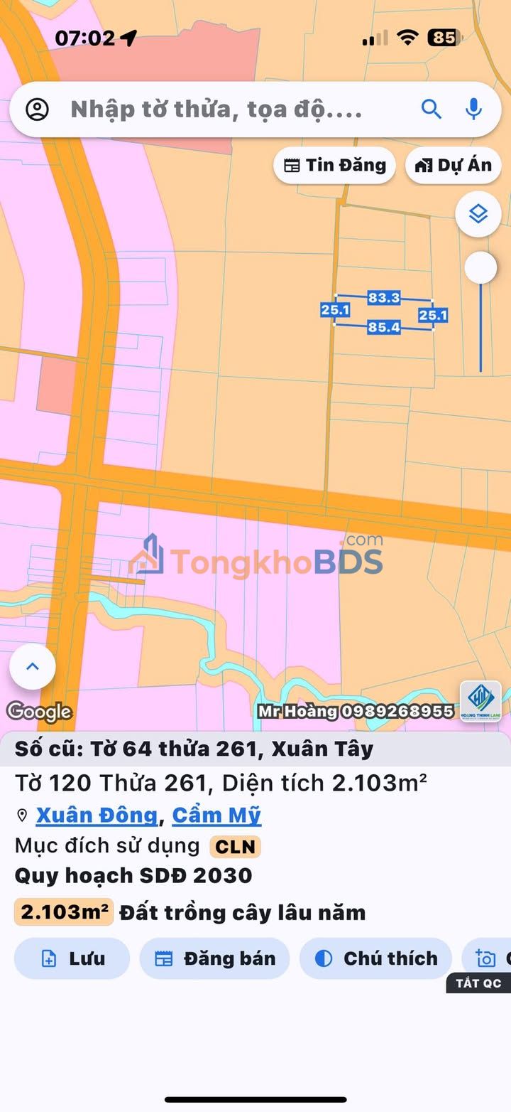 Đất Vàng Cẩm Mỹ - 3600m² Mặt Tiền Bê Tông, Giá Chỉ 7xx Triệu/Sào