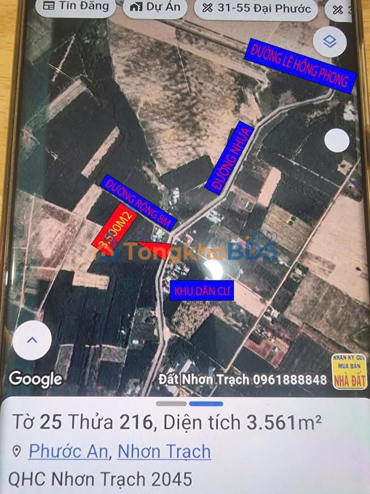 Đất Vàng Nhơn Trạch 3500m² - Sổ Đỏ Rõ Ràng - Giá Đầu Tư F0