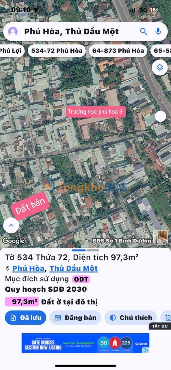 Bán Đất 120m² Phú Hòa, Thủ Dầu Một - 2 Lô Liền Kề, Giá Tốt