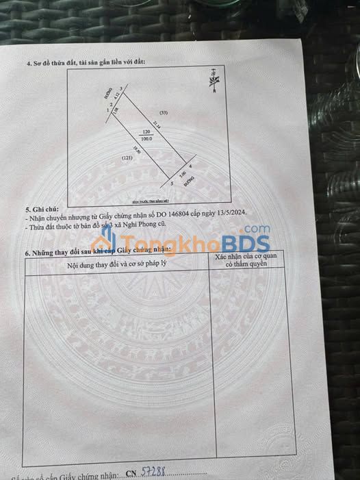 Đất nền Nghi Phong 100m² - Hai mặt tiền, full thổ cư, giá 2.x tỷ