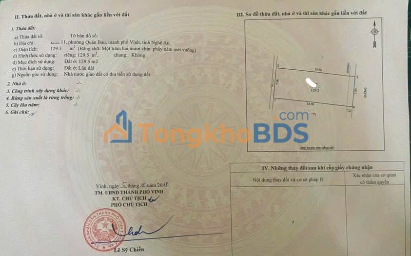 Bán Đất Khối 11 Quán Bàu 129m² - Ngang 7m, Hướng Nam, Giá 6.8 Tỷ