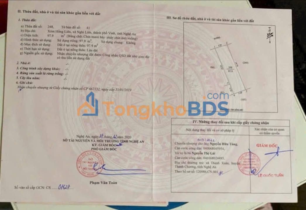 Đất nền Nghi Liên Vinh 98m² 2 tỷ - Đường to ô tô