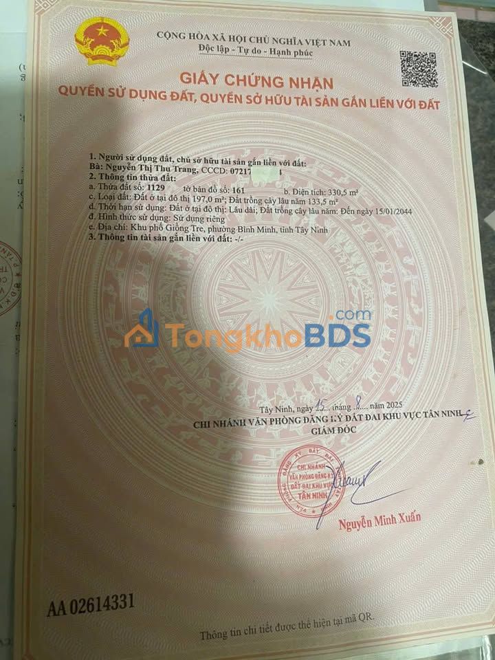 Bán Gấp Nhà Vườn Trần Văn Trà, Tây Ninh - 330m² Sổ Riêng, Ở Ngay