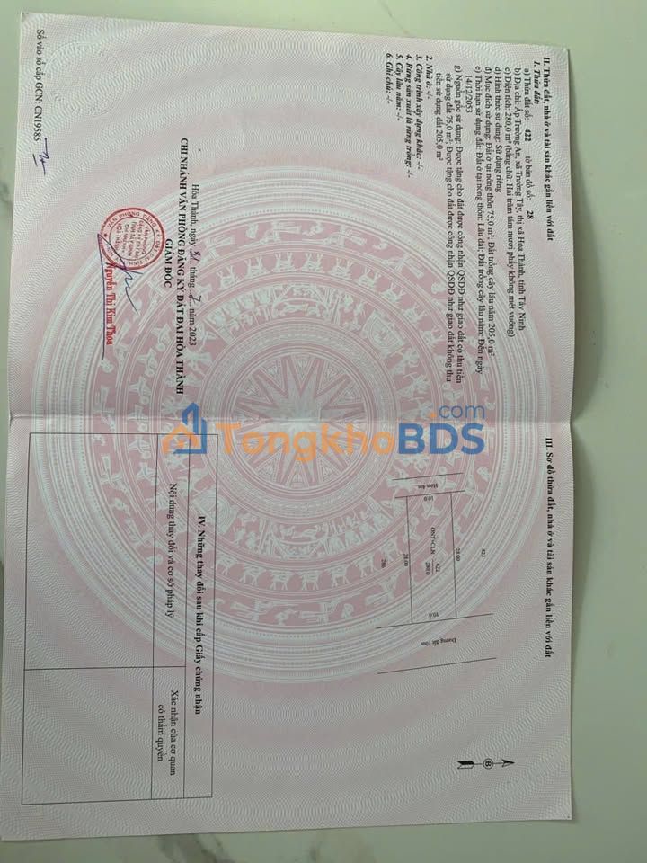 Đất nền Trần Phú Hòa Thành 280m² 1.4 tỷ - Pháp lý rõ ràng