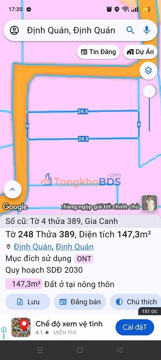 Bán Gấp Đất 150m² Sổ Đỏ Ấp 1 Gia Canh, Định Quán - Giá Tốt