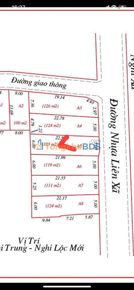 Đất Nền Nghi Trung 123m² - Hướng Đông - Sẵn Sổ - Giá Tốt