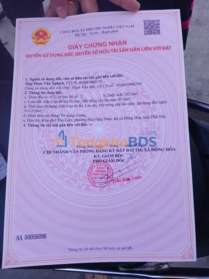 Bán Đất Nền 138m² Phú Yên - Sổ Hồng Rõ Ràng, Vị Trí Tiềm Năng