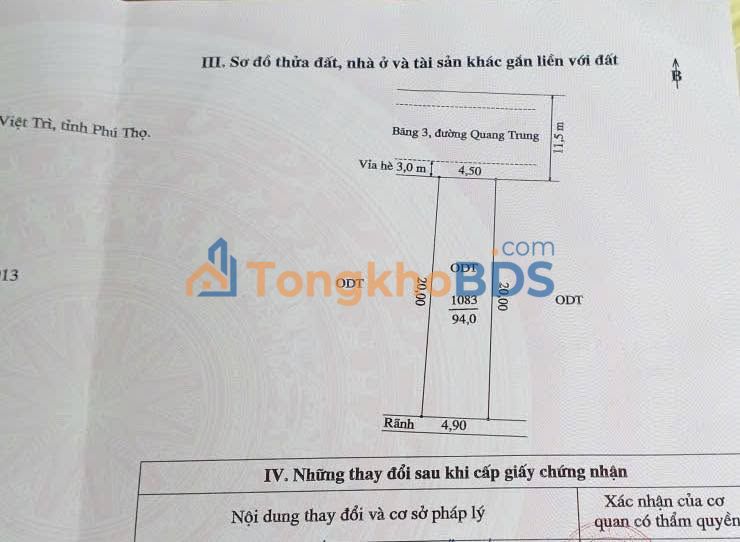 Bán Đất Mặt Tiền 94m² Đường Hoà Phong, Phú Thọ - Vị Trí Đẹp, Sẵn Sổ