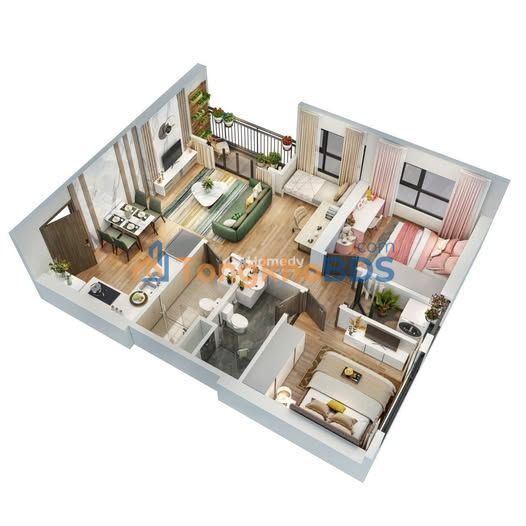Chung cư Vin Tây Mỗ 64.5m² căn góc - Vay 50% chỉ từ 1.4 tỷ
