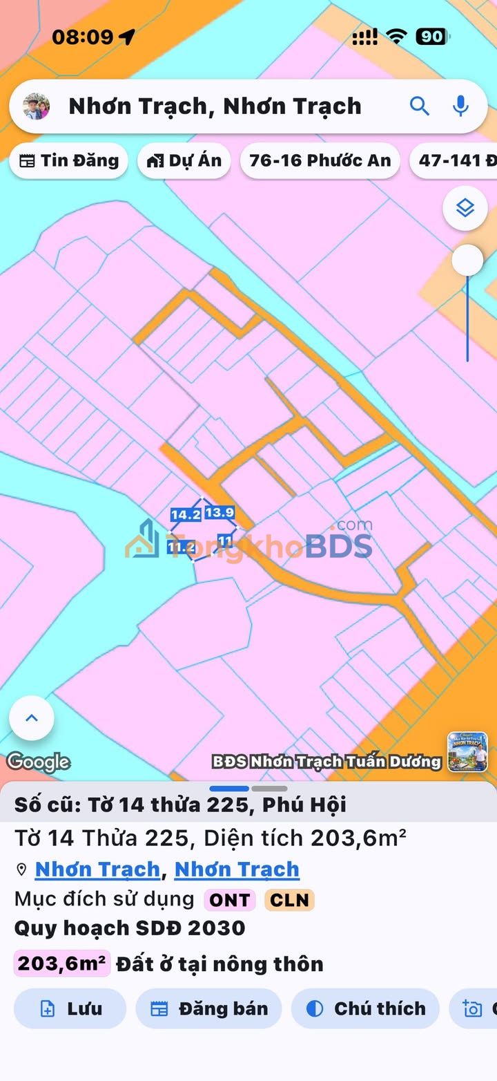 Đất Vĩnh Cửu 203m² - Sổ Hồng Thổ Cư 85m² - View Sông Đồng Nai - Giá 1.6 Tỷ