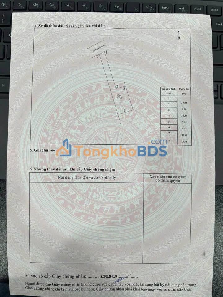 Đất Nền Phúc Trìu 226.9m² - Sổ Hồng Sẵn - Gần Trục 36m