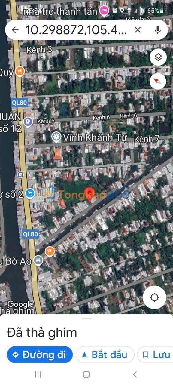 Đất nền Vĩnh Trinh, Cần Thơ 275m² - Sổ đỏ thổ cư, cặp sông lớn