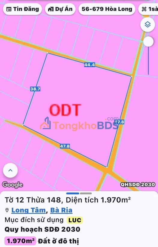 Đất Vàng TP Bà Rịa 720m² - Sổ Đỏ Riêng, Giá 13 Tỷ