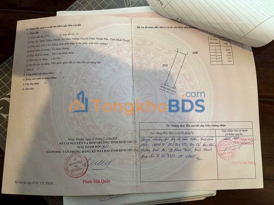 Đất nền KDC Cá Đồng, Tuy Phong 103m² - Sổ đỏ sẵn sàng, giá 850 triệu