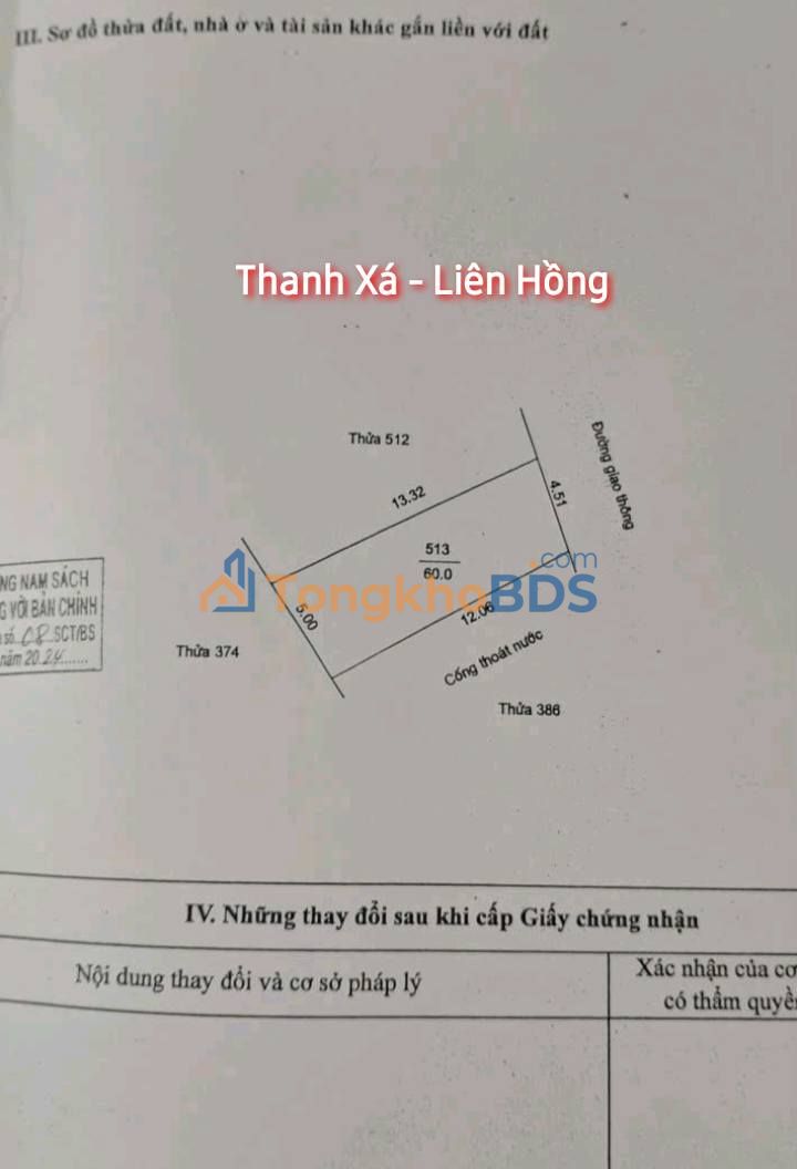 Đất nền Thanh Xá Liên Hồng 60m² 1.495 tỷ - Sổ đỏ chính chủ