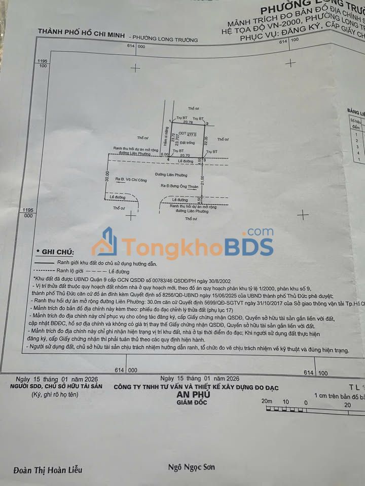 Đất Lô Góc 2 Mặt Tiền Liên Phường, 477m² Full Thổ Cư - Cơ Hội Đầu Tư Vàng