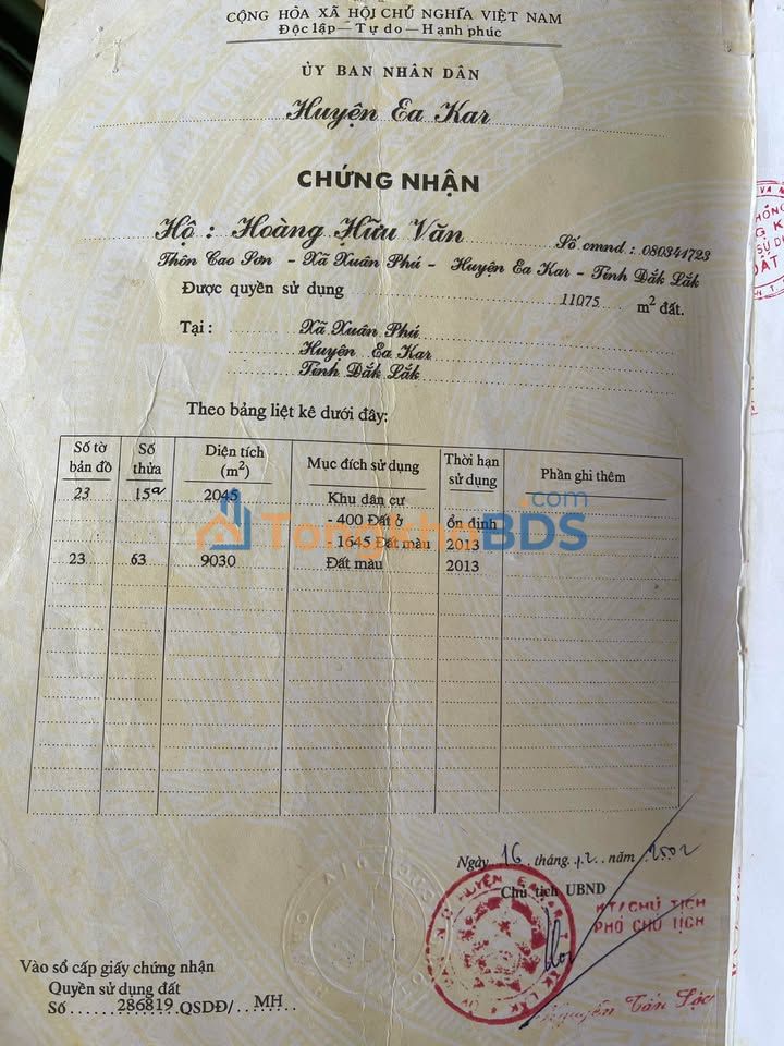 Đất nền Ea Đar 250m² 199 triệu - Sổ đỏ chính chủ