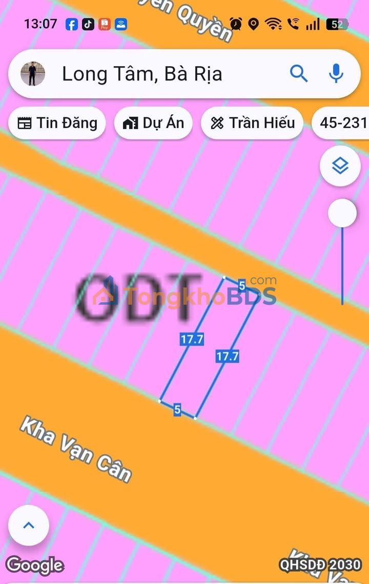 Bán Gấp Đất Vàng Mặt Tiền Kha Vạn Cân, Bà Rịa - 87.5m² Thổ Cư, Giá Hơn 2 Tỷ