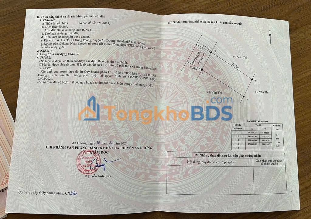 Đất nền 60m² trục làng Hà Đỗ, An Dương - Tiềm năng tăng giá cực lớn!