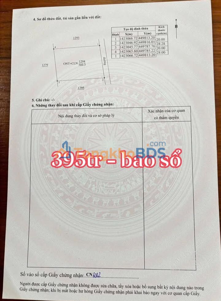 Bán đất thổ cư Cư M'gar, Đắk Lắk - 324m², 395 triệu