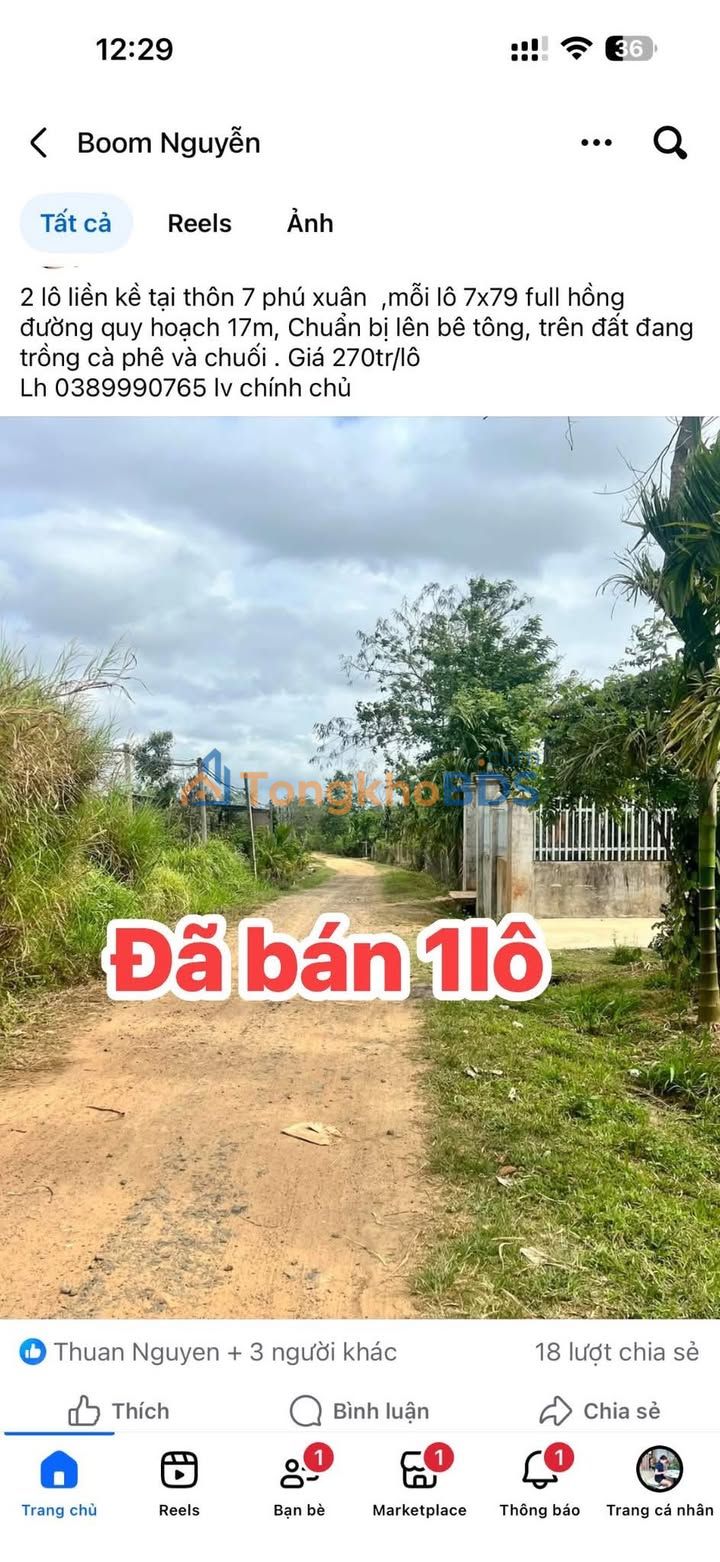 Đất thổ cư Krông Năng, Đắk Lắk - 525m² - Giá chỉ 270 triệu - Cơ hội duy nhất!