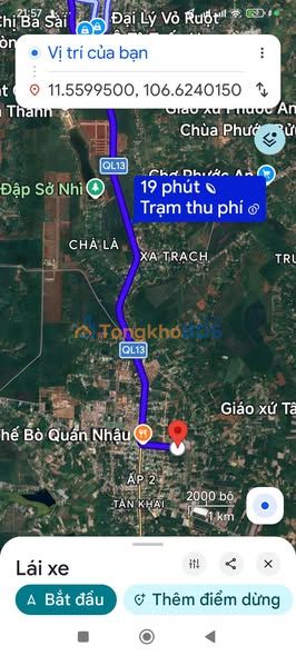 Bán Đất Mặt Tiền Nhựa KP1 Tân Khai, Bình Phước - 7200m² Giá 3 Tỷ