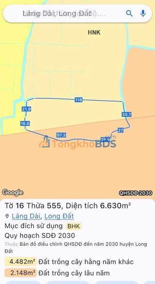 Đất Nông Nghiệp 6.630m² Long Đất - Tiềm Năng Farmstay, Giá Đầu Tư 31.1 Tỷ