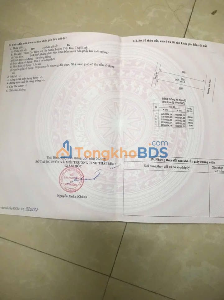 Đất Vàng Tiền Hải, Thái Bình - 144m² Mặt Tiền 5m, Sẵn Sàng Xây Dựng