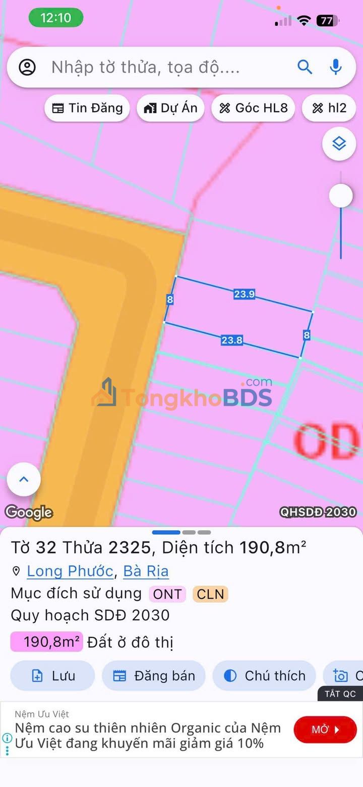 Bán Đất Long Phước, Bà Rịa - Vũng Tàu 190m² - Giá Tốt Nhất Thị Trường!
