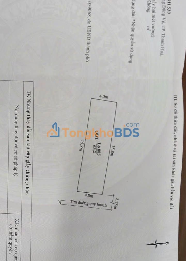 Đất nền Đông Vệ, Thanh Hóa 63m² - Kinh doanh cực đỉnh, giá 4.2 tỷ