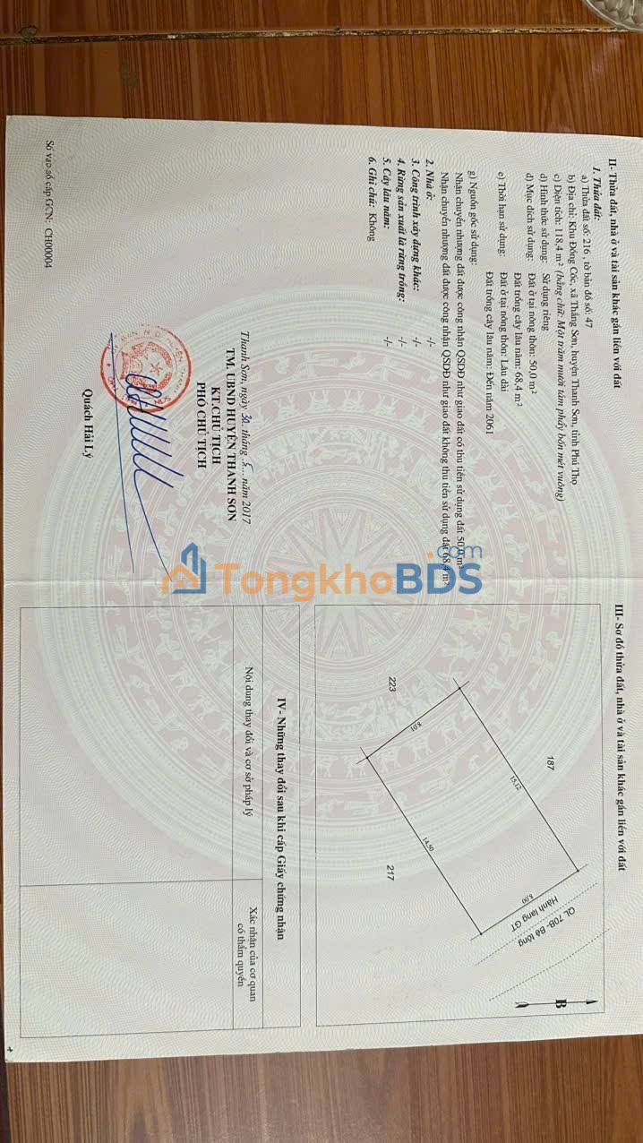Đất nền Cự Đồng, Thanh Sơn, Phú Thọ 118m² - Sổ đỏ sẵn sàng giao dịch