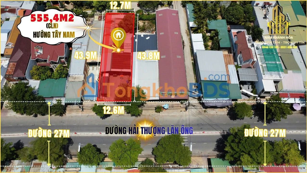 Bán Đất Mặt Tiền Hải Thượng Lãn Ông, Ninh Hòa 555m² - Dòng Tiền 120 Triệu/Năm