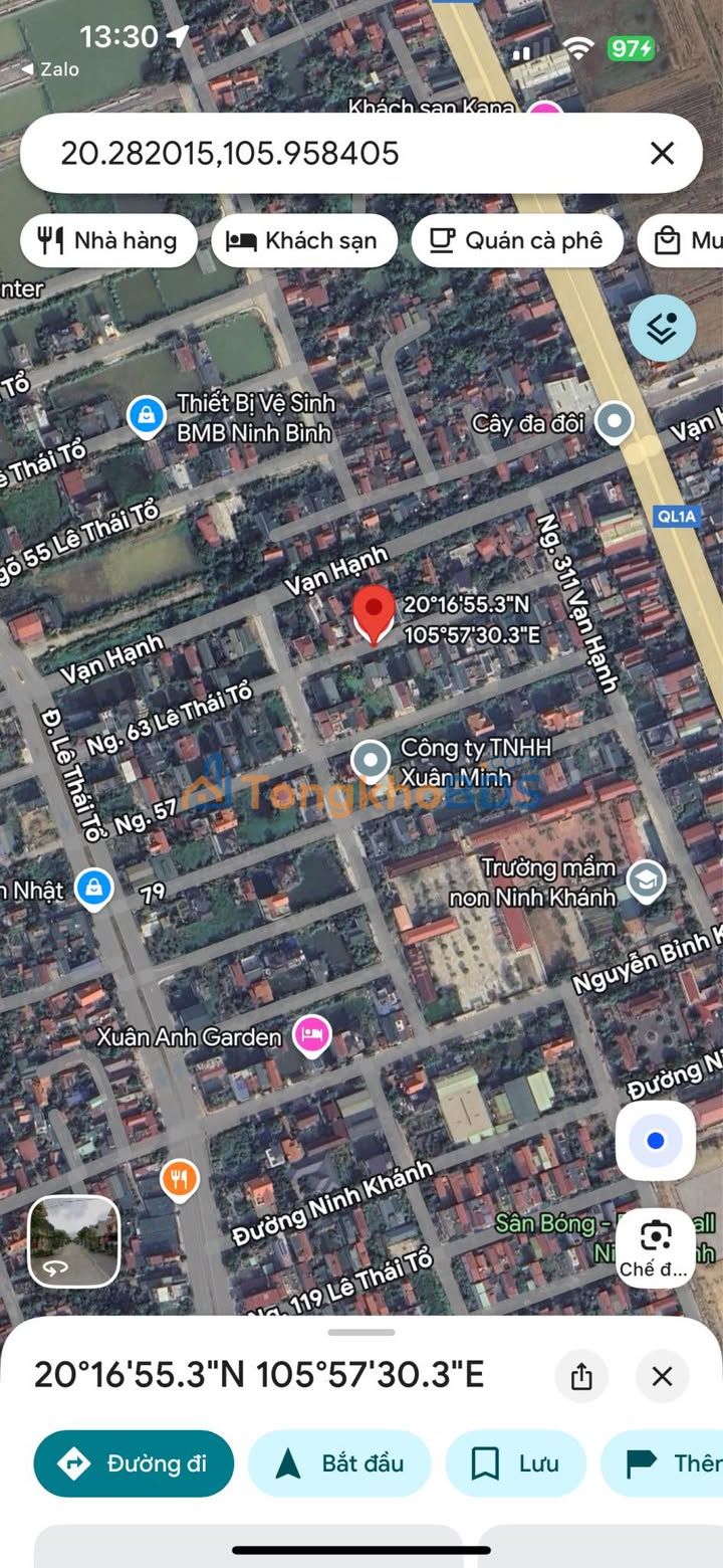 Đất nền Xã Liên Sơn, Gia Viễn 108m² - Mặt tiền 6m, Hướng Bắc