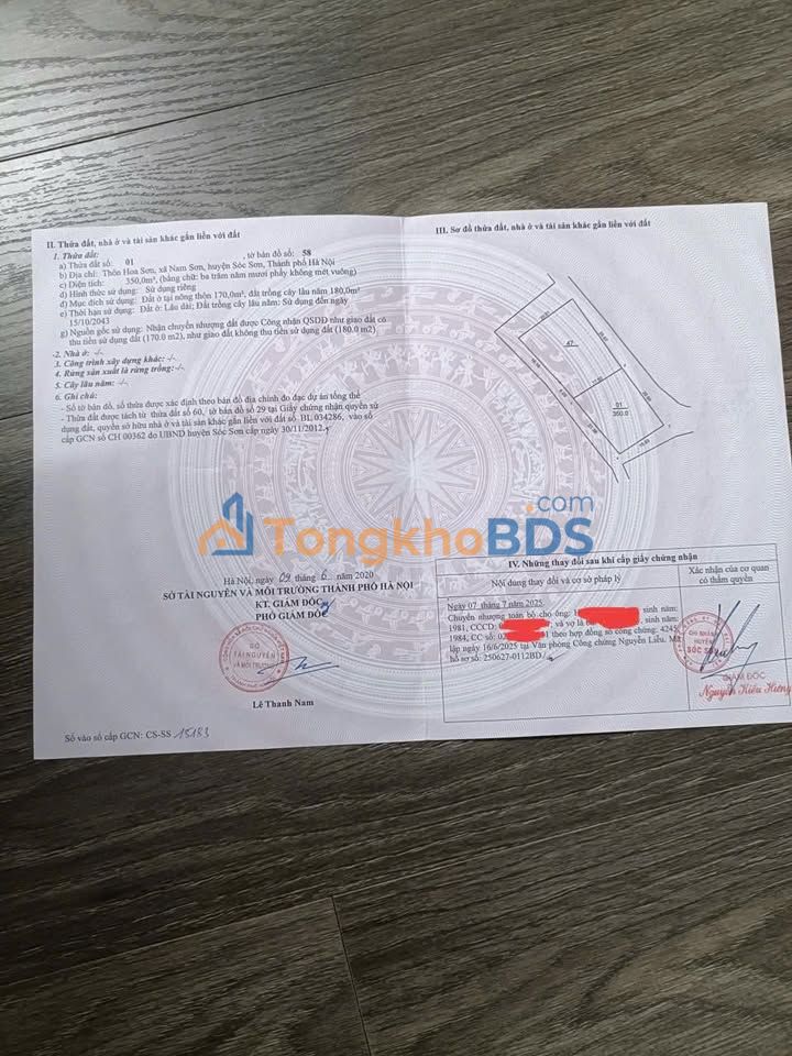 Bán Đất Tặng Nhà 2 Tầng 350m² Thôn Hoa Sơn, Sóc Sơn - Giá Thỏa Thuận